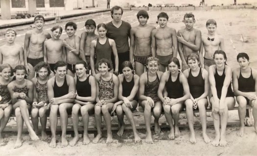 Ilze as a child at a swimming camp.